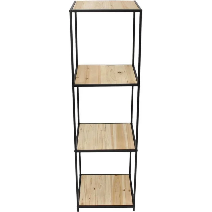 Dekoleidenschaft Standregal "Modern Living" Regal aus Holz & Metall, schwarz, 116 cm hoch, 4 Böden, Wohnzimmerregal, Bücherregal, Küchenregal, Badregal – Bild 2