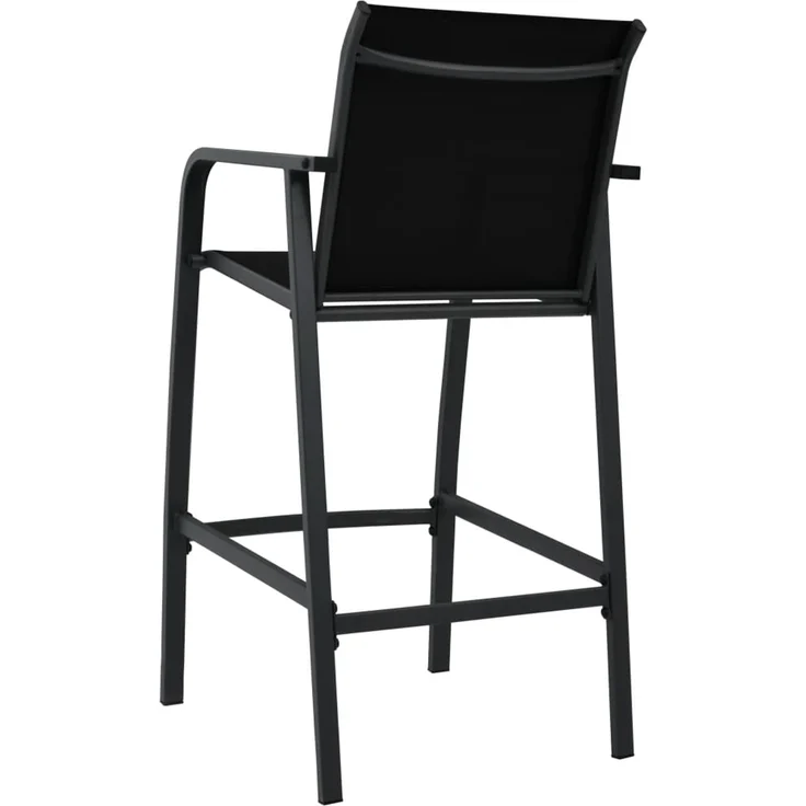 Garten-Barstühle 2 Stk. | Barhocker Schwarz Textilene – Bild 5