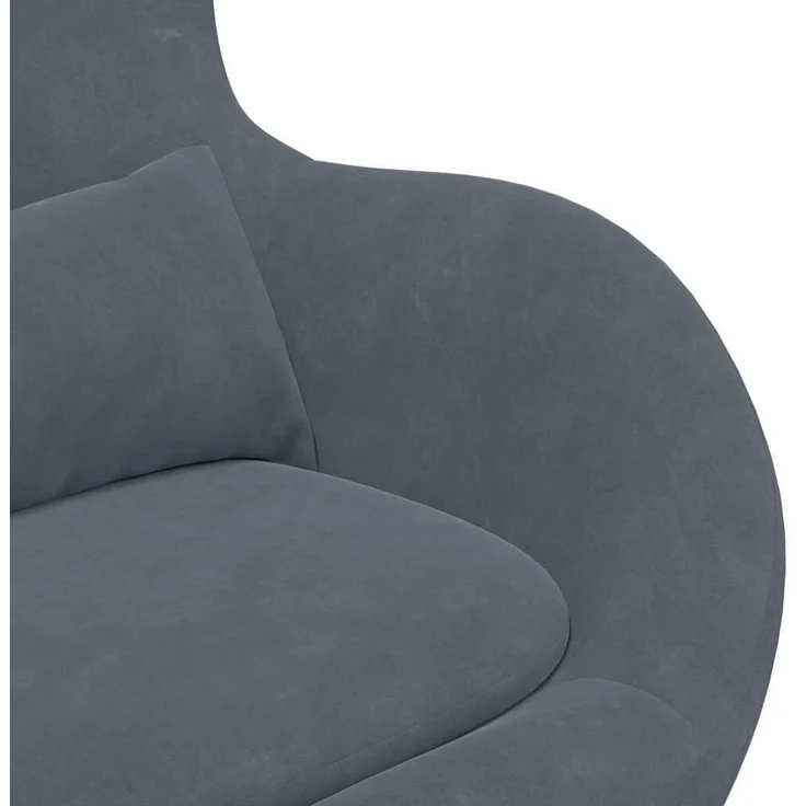 vidaXL Eiersessel Dunkelgrau Samt 42002725 – Bild 2