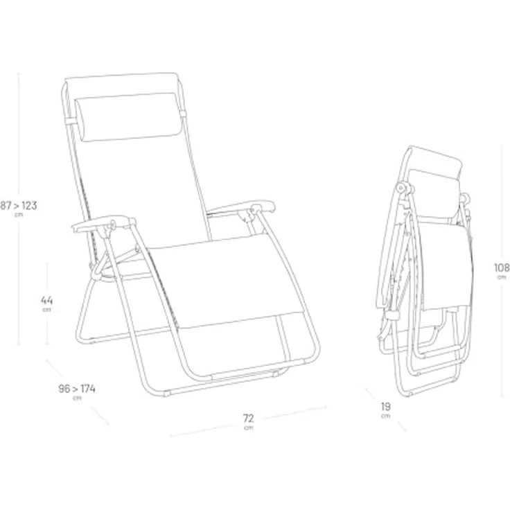 Lafuma RSXA CLIP XL Graphite Acier Relaxliege Batyline® Iso Sonnenliege LFM2057.8717 – Bild 3