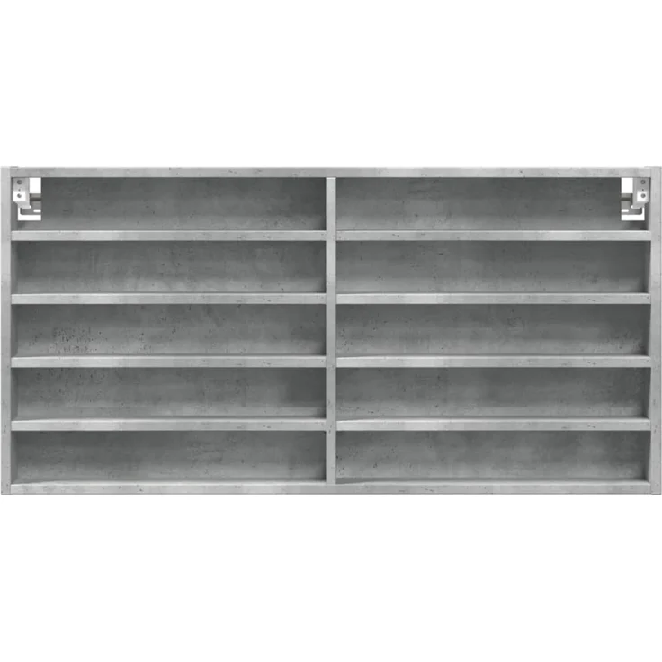 vidaXL Vitrinenschrank Betongrau 100x8,5x50 cm Holzwerkstoff 847950 – Bild 4