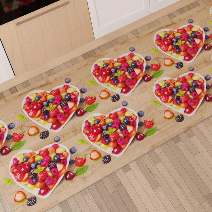 PETTI Artigiani Italiani Teppich für Küche 52x240 cm Fragole