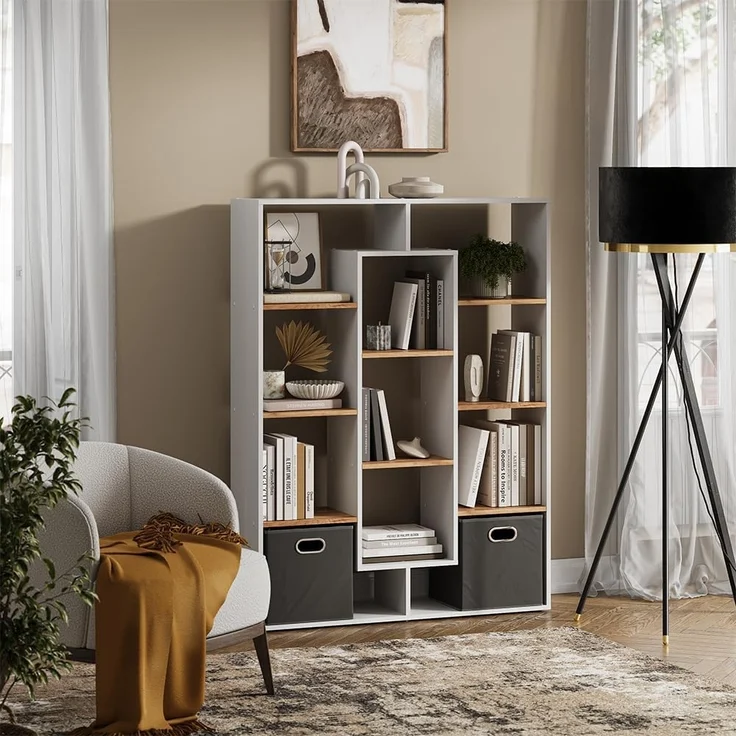 Raumteiler Weiß/Goldkraft Eiche 107.2 x 143 cm Vicco – Bild 7