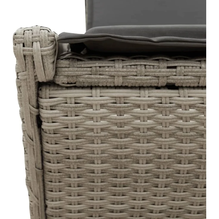 vidaXL Doppel-Sonnenliege mit Kissen Hellgrau Poly Rattan 368184 – Bild 7