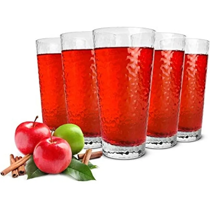 6 Trinkgläser 390ml mit Hammerschlag-Optik Longdrinkgläser Cocktailgläser Saftgläser