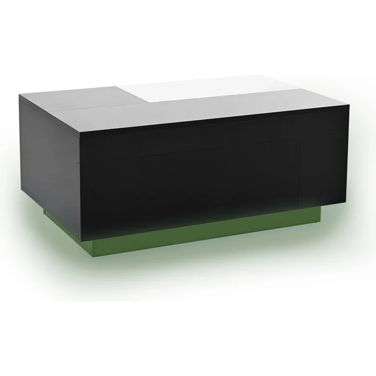 Merax Hochglanz-Couchtisch mit LED-Beleuchtung, ausziehbarer Tischplatte, verstecktem Stauraum und 16-farbig einstellbarem Lichtband, schwarz – Bild 7
