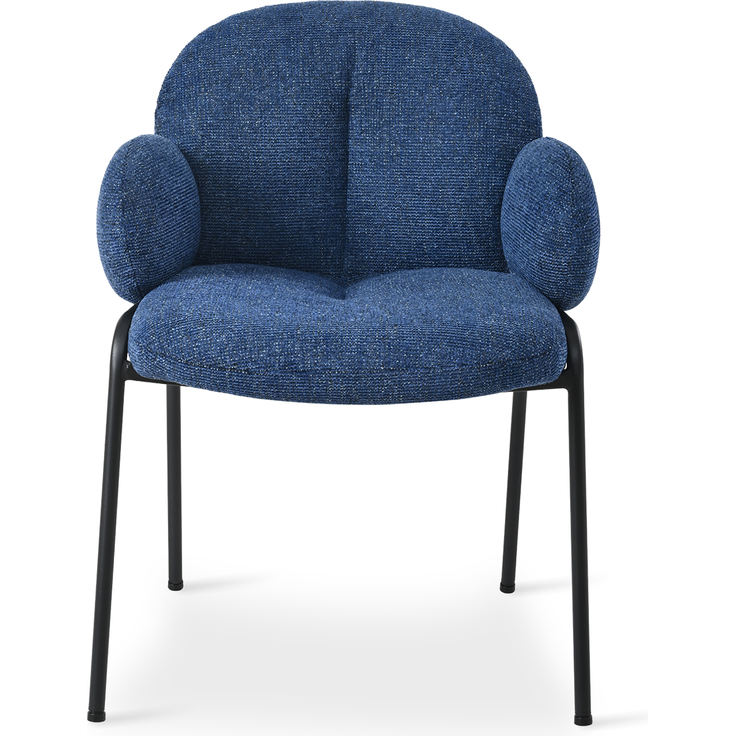 GOEURVANT 1235 Esszimmerstühle 4er-Set mit Armlehnen, Polsterstühle, Chenille - Blau – Bild 2