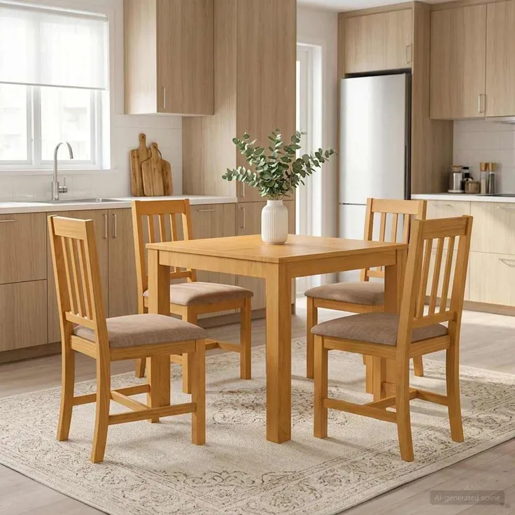 vidaXL Essgruppe VENLO 5 stk. Grau 90 x 90 x 75 cm Massivholz Eiche 3430329