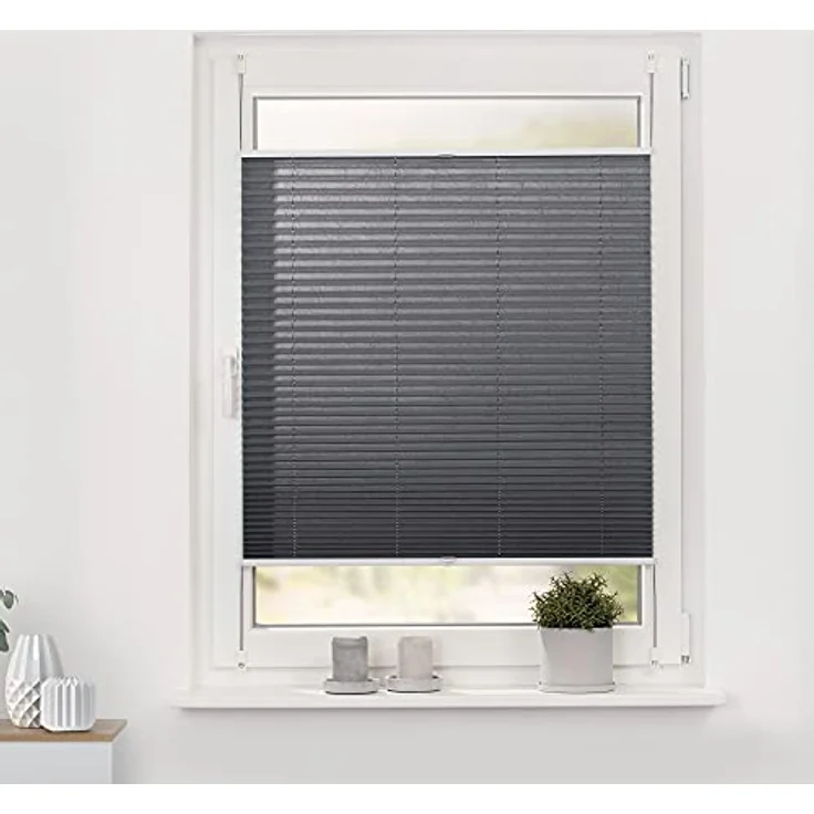 Lichtblick Sonnenschutzsysteme GmbH Plissee Nizza 110 cm x 130 cm (BxL) Grau Tageslicht; einfache Installation mit Klemmträgern; verspannt – Bild 3