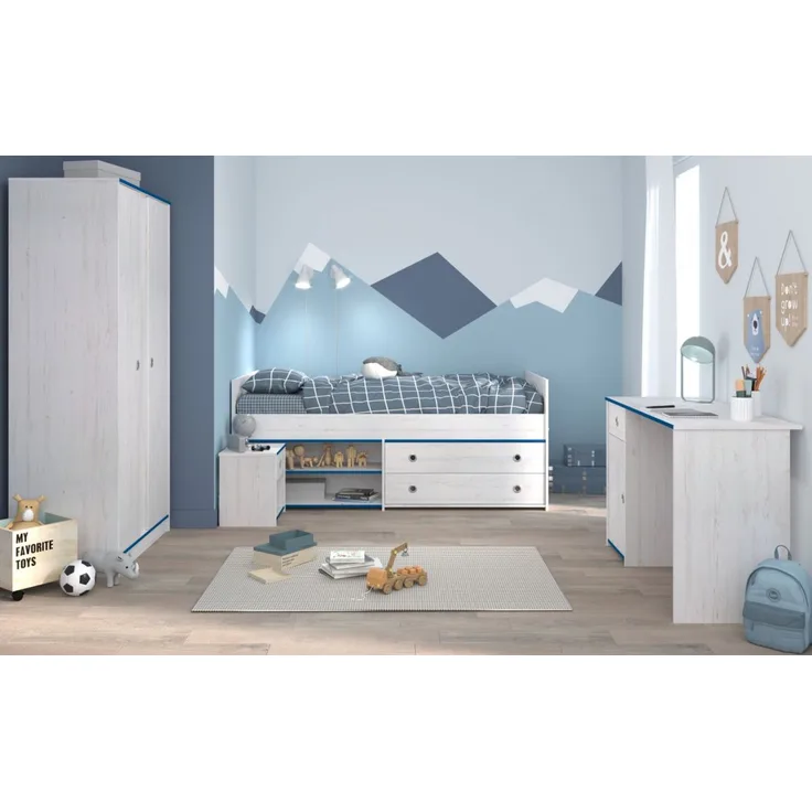 Parisot Kinderzimmer und Jugendzimmer Smoozy in weiß Kiefer Set 4-tlg.