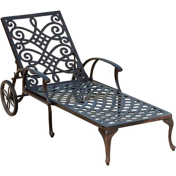 Inko Sonnenliege Nexus Alu-Guss 200 x 70 x 30 cm Rollliege, Bronze – Bild 3