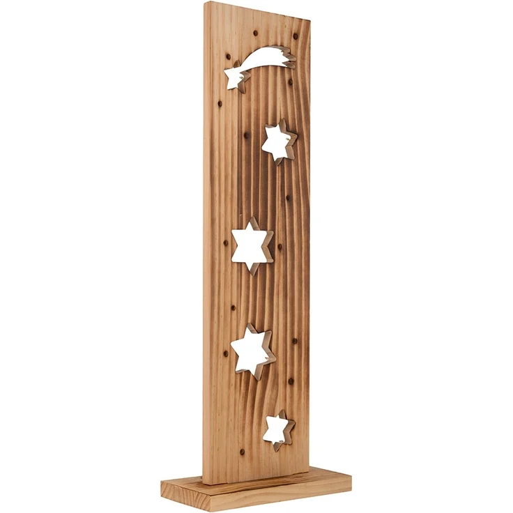 LED Weihnachtsdeko, Sternenmuster, Holz Kiefer, H 60 cm – Bild 8