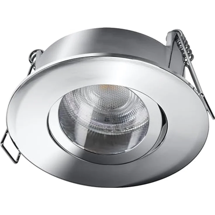 Osram Spot Set LED Einbaustrahler IP65 Press 4,5W Chrom, 320lm 2700K Warmweiß, CRI≥80, Feuchtraumgeeignet, 3er-Set – Bild 1