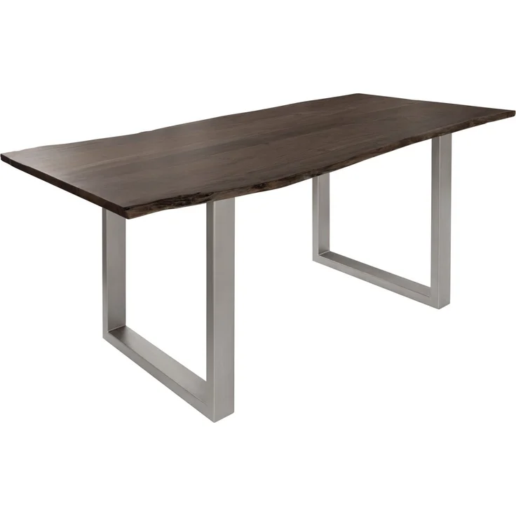 Baumtisch Akazie 200x100x76 grau Beine silber matt FREEFORM 3 – Bild 1