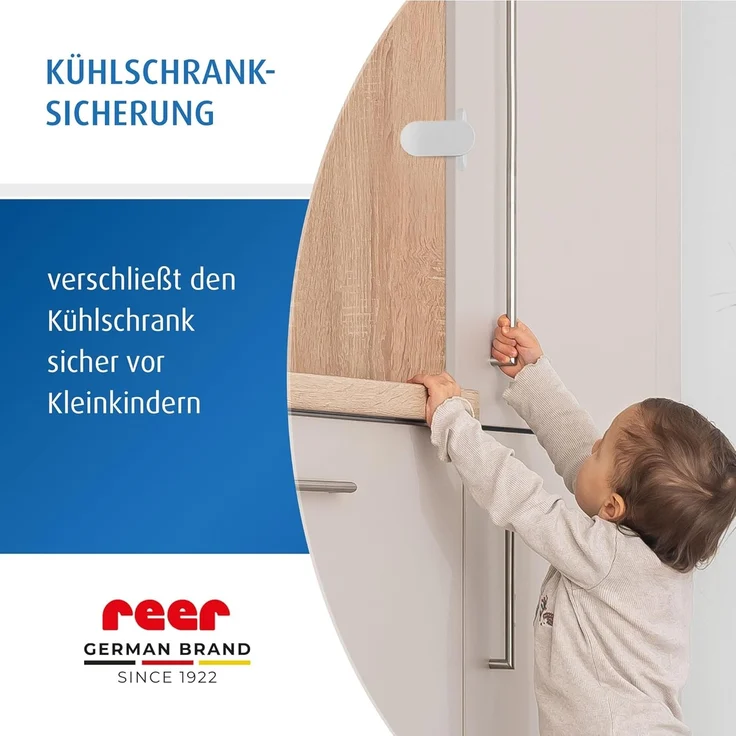 reer Elektrogeräte-Sicherung, Kinder-Sicherung für Kühlschrank, Mikrowelle, Schiebetüren vom schwäbischen Kindersicherheits-Experten – Bild 2