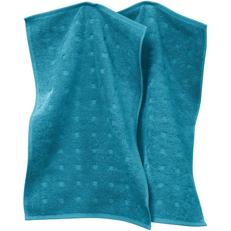 Möve Gästehandtuch Gästetuch 2er-Pack "Quadretti", Frottier (2-St), Walk-Frottier Uni – Bild 1