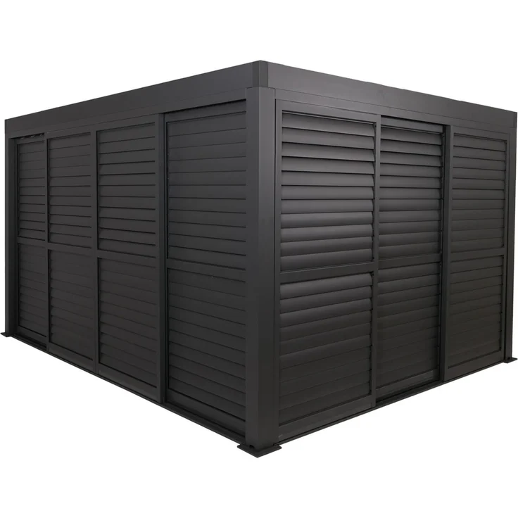 Mendler 'HWC-L46' Pergola, Regenrinne sturmfest, Aluminium anthrazit, 3x4 m – Bild 5