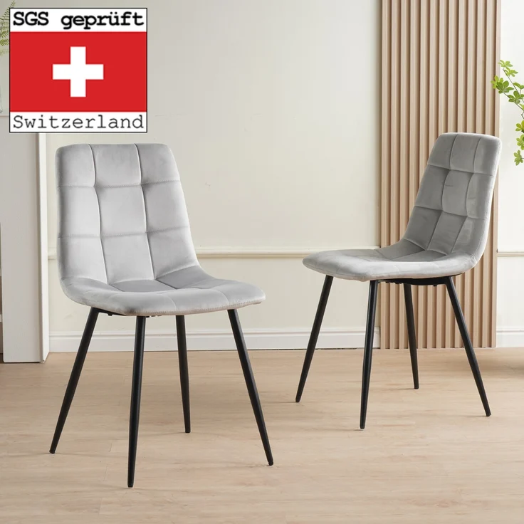 Albatros Esszimmerstühle 4er Set BORA Grau- Komfortabler Polsterstuhl für Modernes und Stilvolles Design am Esstisch - Küchenstuhl oder Stuhl Esszimmer mit hoher Belastbarkeit bis 110kg – Bild 2