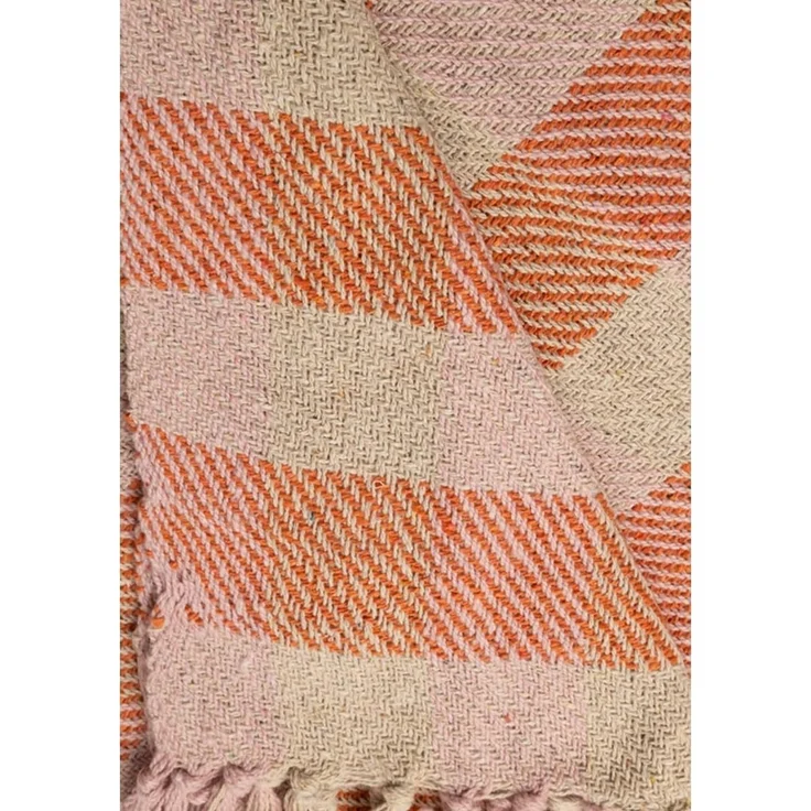 Decke Überwurf Würfel 100% Baumwolle 130x180 cm Skandinavisch Blau-Rot – Bild 9
