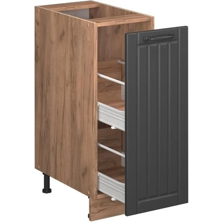 Apothekerschrank Fame-Line Dunkelgrau 30 cm , AP Eiche Vicco – Bild 5
