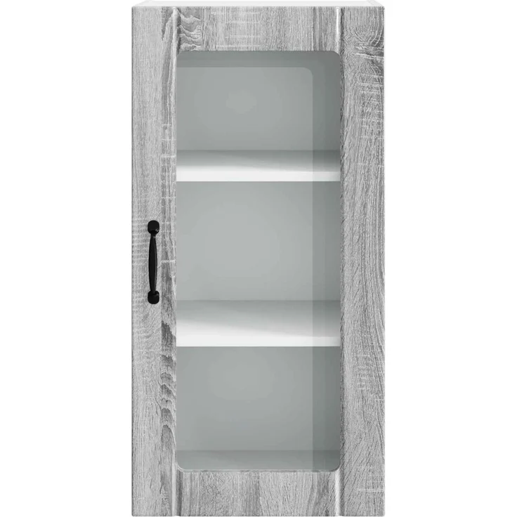 vidaXL Wandglas-Schrank PORTO Sonoma-Grau 40 x 31 x 80 cm 885347 – Bild 6