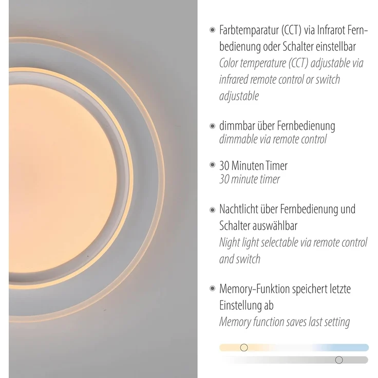 JUST LIGHT LED-Deckenleuchte 14296-16, 20W, CCT, 2700lm, IP20, weiß – Bild 5