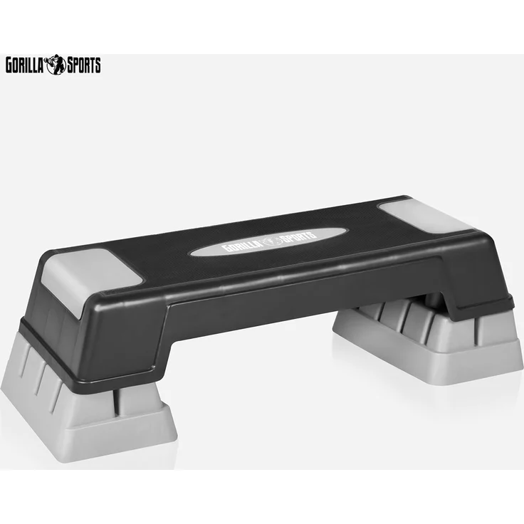 GORILLA SPORTS Stepper Höhenverstellbar (3 Stufen), Rutschfest, bis 200/300 kg, Grau-Schwarz – Bild 3