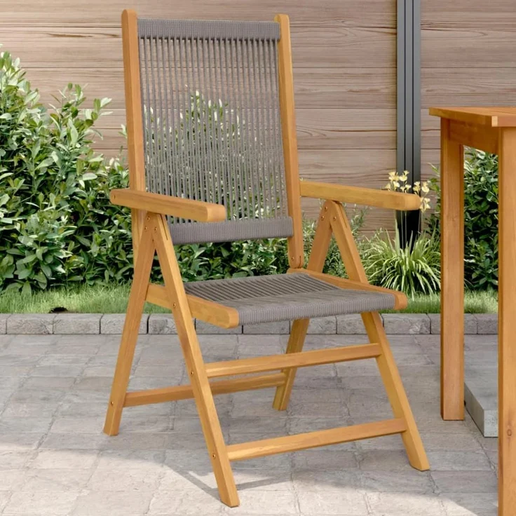 vidaXL Gartenstühle 2 Stk. Grau Massivholz Akazie und Polypropylen 367655 – Bild 1