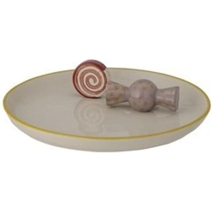Bloomingville Tablett Mylie, mit Bonbon und Lutscher, aus Steingut, 23 x 5 cm, Handbemalt – Bild 5