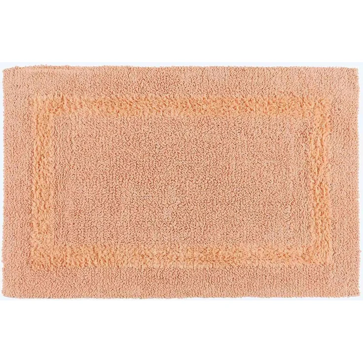 Homescapes Premium Badematte apricot, Badvorleger 50x80 cm, Badteppich Baumwolle mit Wende-Design