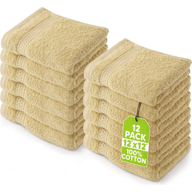Utopia Towels, Luxus-Waschlappen 33x33 cm, 12er Pack champagnerfarben
