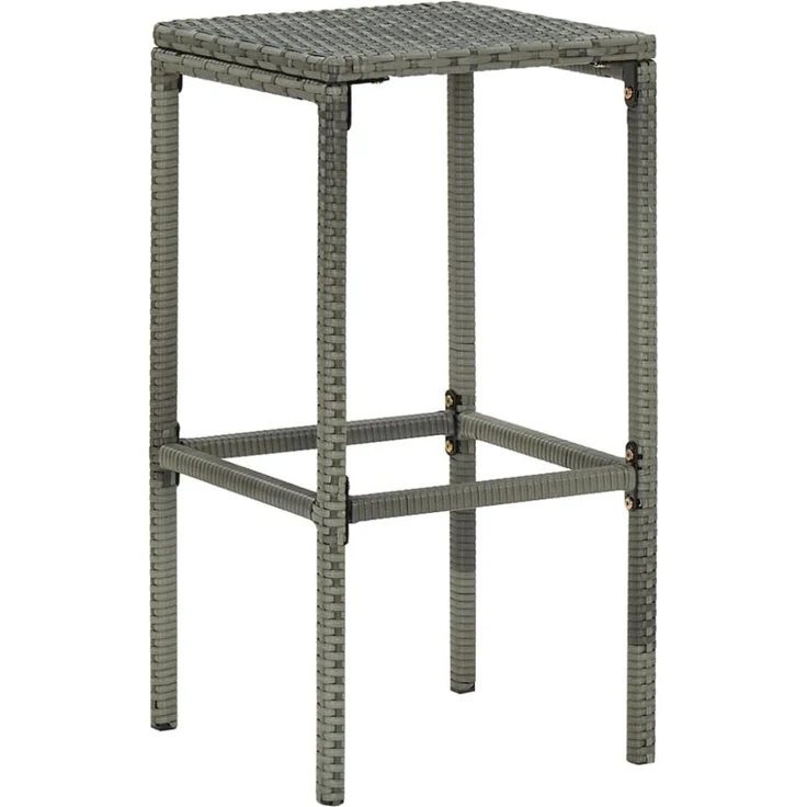 vidaXL 5-tlg. Gartenbar-Set mit Kissen Poly Rattan Grau 3064782 – Bild 12