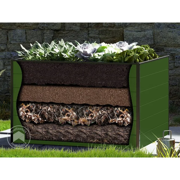 GFP Hochbeet Kräuter-Gemüse-Beet Aluminium CHRISTINA - 119x99x77cm - Holzoptik – Bild 5
