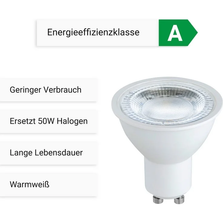 SEBSON LED-Leuchtmittel LED Lampe GU10 Energieeffizienz A warmweiß 2,5W 450lm 230V - 10er Set, GU10, 10 St, Warmweiß, Einbaustrahler 230V – Bild 2