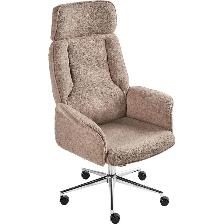 Bürostuhl PILOT Bouclé Braun