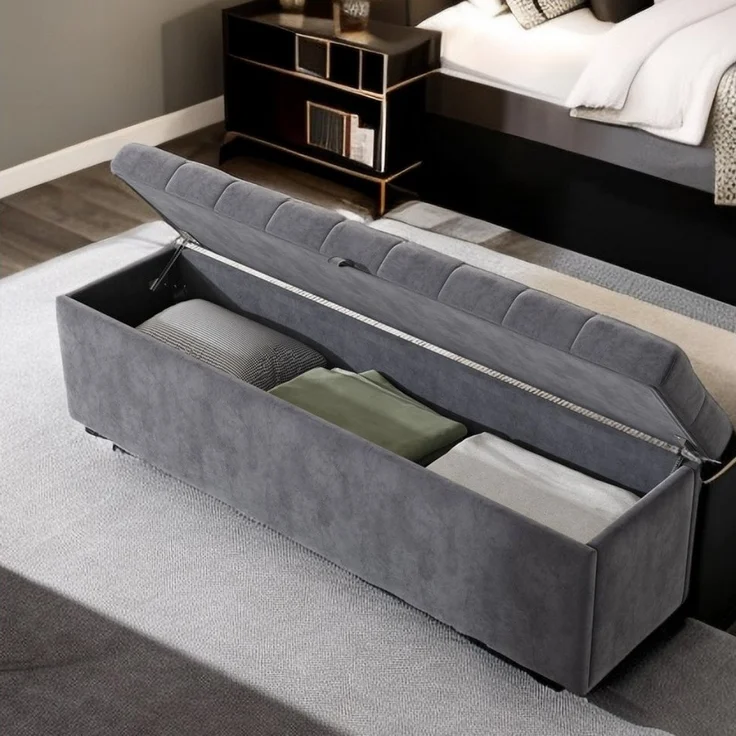 BlingBin Bettbank Polsterbank mit Stauraum und Deckel auch als Garderobenbank geeignet (1er Set, 1-St, 1pcs), Truhenbank, Aufbewahrungsbank für Wohnzimmer, Schlafzimmer – Bild 1