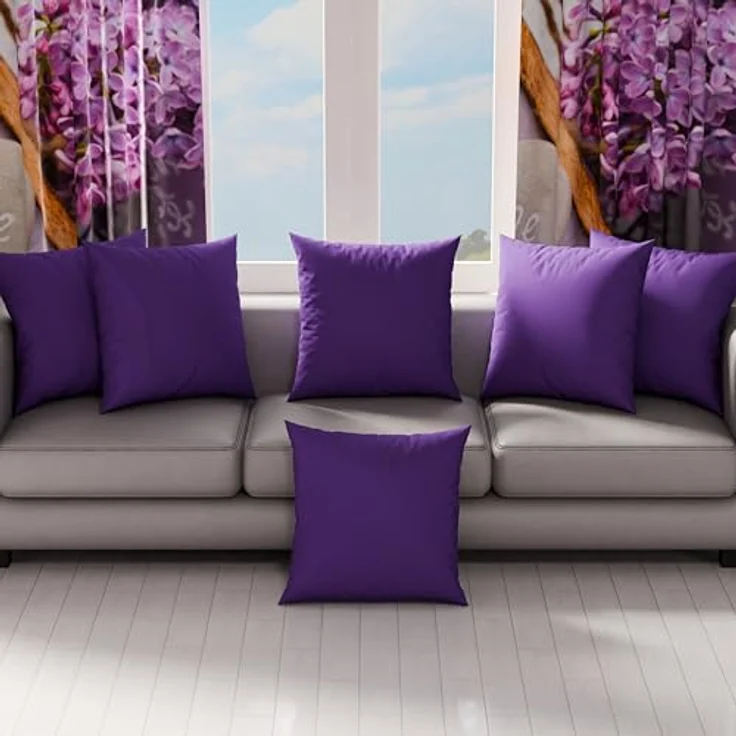 PETTI Artigiani Italiani - 2er-Set Kissenbezüge 45x45 cm, violett, hypoallergen aus Mikrofaser, 100% Made in Italy – Bild 3