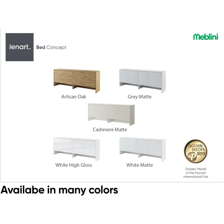 MEBLINI Hängeschrank für Horizontal Schrankbett Bed Concept - Wandschrank mit Ablagen und Fächern - Wandregal - BC-10 für 120x200 Horizontal - Kaschmir – Bild 3