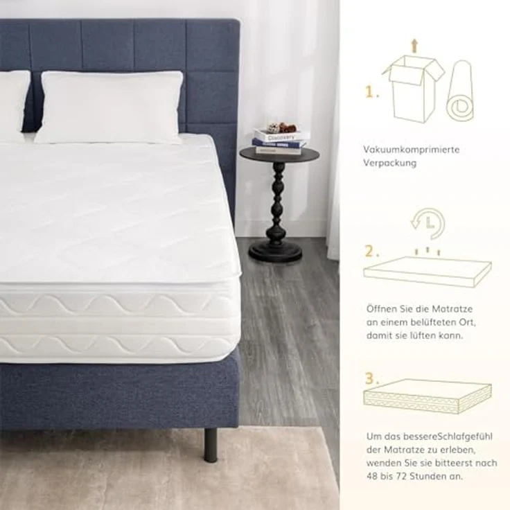 EGO HOME Matratze 160x200 Härtegrad H3 23cm - Ergonomische 7-Zonen Hochwertige Kaltschaummatratze mit waschbarem Bezug, Atmungsaktiv Schaumstoffmatratze Rollmatratze, Öko-Tex Zertifiziert – Bild 6
