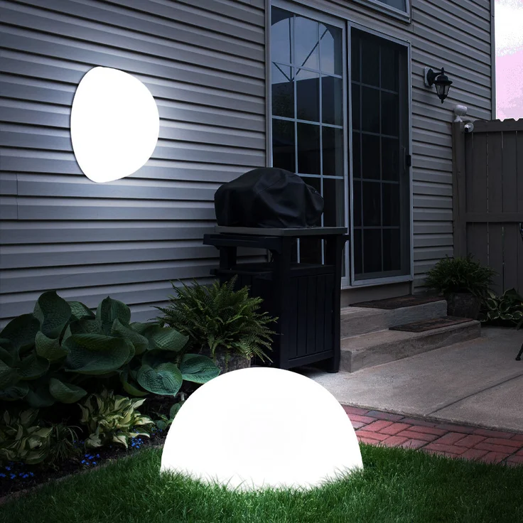 2er Set Moderne LED Halbkugel Solarleuchte für den Garten – Bild 2