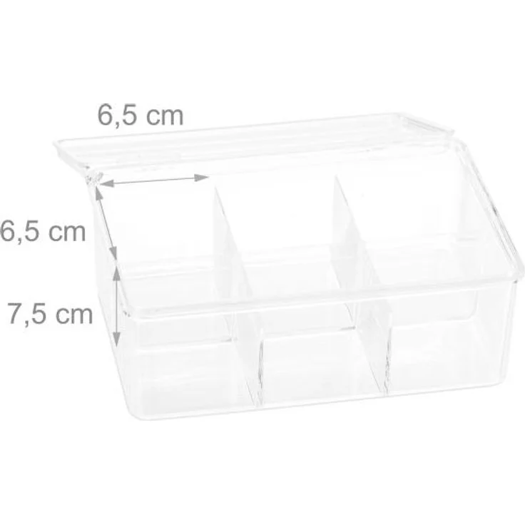 4 x Teebox transparent mit 6 Fächern 10031920 – Bild 5