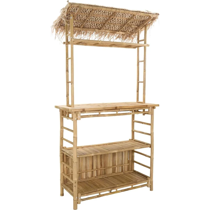 vidaXL Outdoor Bar Tisch und Hocker 3 stk. Natur Bambus 3469654 – Bild 5