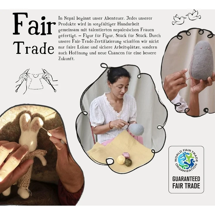 Én Gry & Sif Wimpelkette aus Filz, Kinderzimmer Babyzimmer Deko zum Aufhängen, hand-made, fair-trade, Girlande 190cm – Bild 5