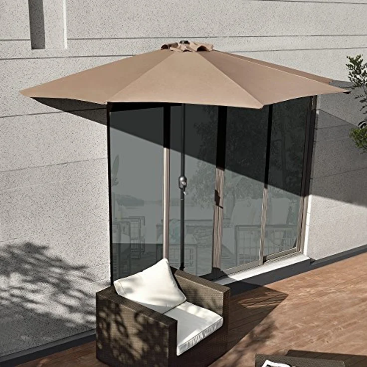 Halb-Sonnenschirm Eger Ø300 Halbrund Beige [casa. pro] – Bild 3