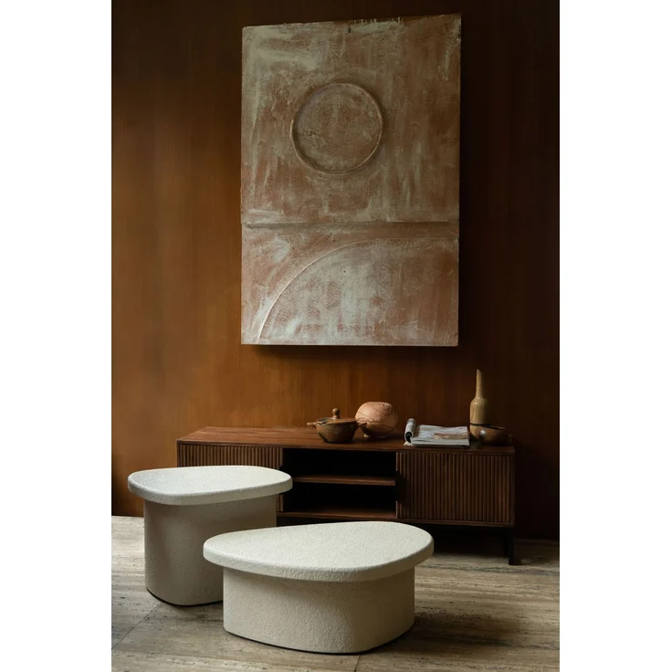 DutchBone Beistelltisch Veda High aus recyceltem Marmor im Boho-Chic-Design Beige 45x56x41 cm – Bild 7