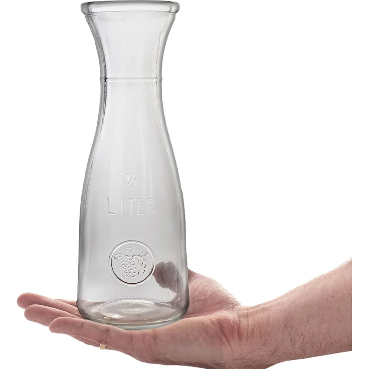 KADAX Glas-Wasserkaraffe, Glaskrug, 1 l, Saft, Wein, Limonade, kalte Getränke – Bild 5