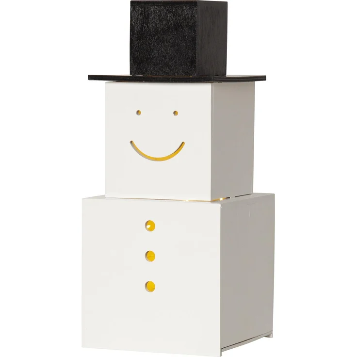 Weihnachtsleuchte Snowman Holz LED Timer H 295cm