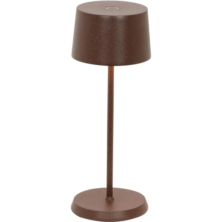 Zafferano, Olivia Micro Lampe, Kabellose, Wiederaufladbare Tischlampe mit Touch Control, Auch für den Außenbereich Geeignet, Dimmer, 2200-3000 K, Höhe 20 cm, Farbe Corten
