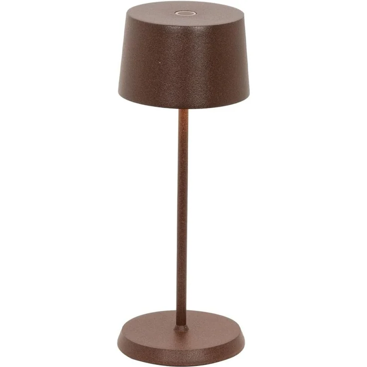 Zafferano, Olivia Micro Lampe, Kabellose, Wiederaufladbare Tischlampe mit Touch Control, Auch für den Außenbereich Geeignet, Dimmer, 2200-3000 K, Höhe 20 cm, Farbe Corten – Bild 1