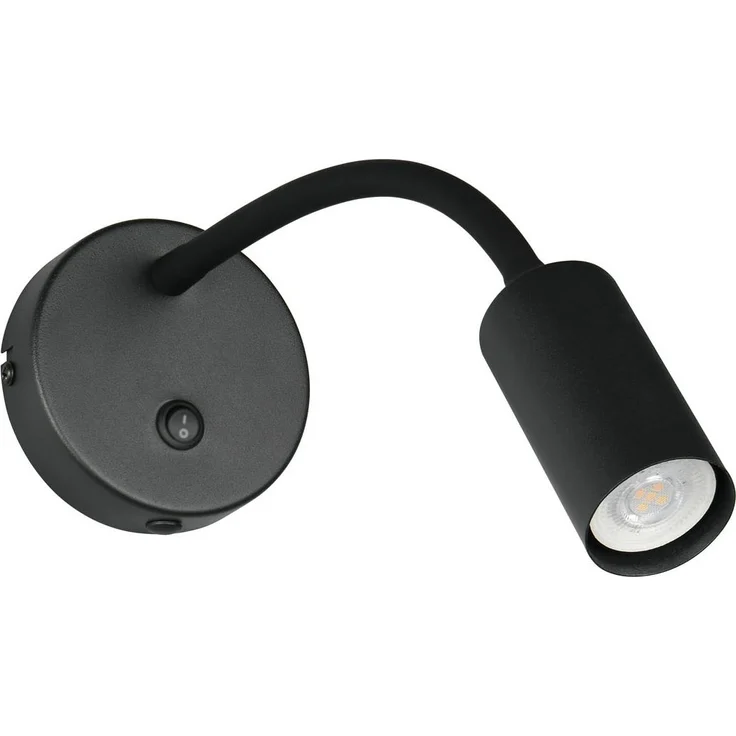Schwanenhals Leselampe TARYN Schwarz mit Schalter, Breite 10cm – Bild 2